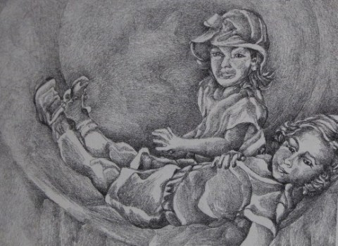 Annie and Clare Thinking About Playing